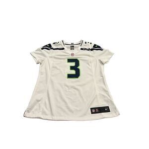 Nike Womens White NFL Seattle Seahawks Russell Wilson #3 Jersey Size L LARGE